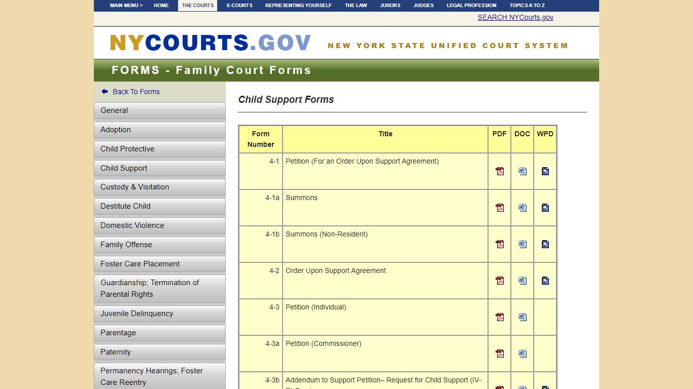 Child Support Forms | NYCOURTS.GOV - Judiciary of New York