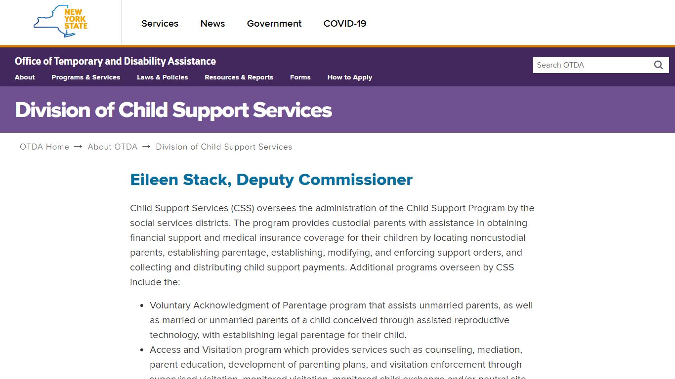 Division of Child Support Services | OTDA - New York State Office of ...